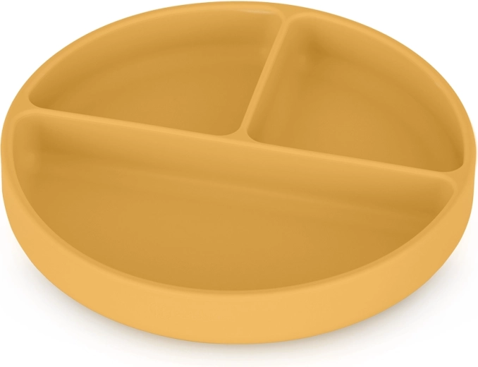 Petite&Mars farfurie compartimentată din silicon cu ventuză Take&Match intense ochre 6m+