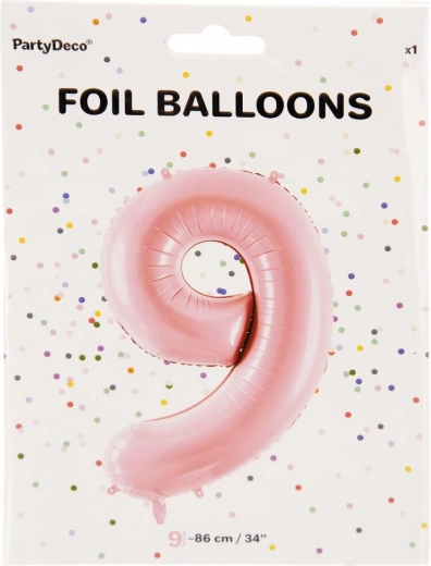 Balon din folie cifra 9 roz 86 cm
