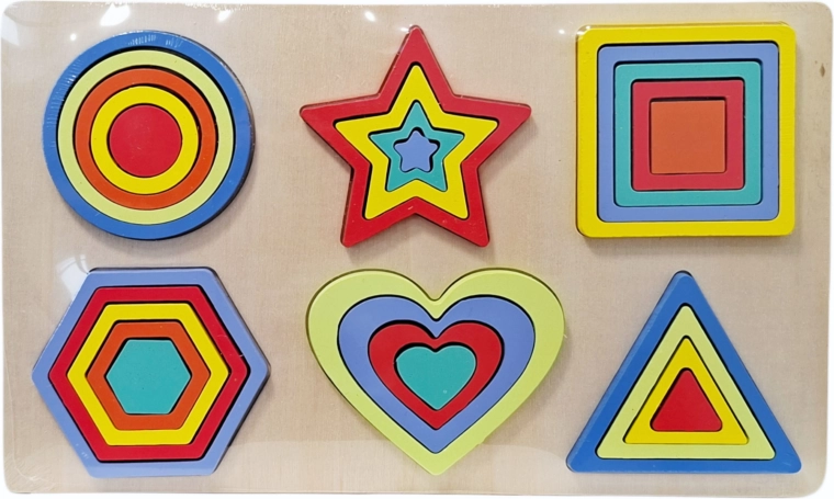 Sortator educativ din lemn cu forme geometrice - 1 bucată