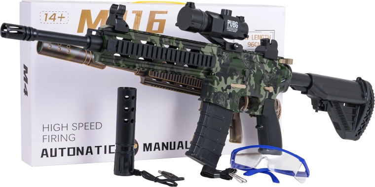 Blaster cu gel M416 cu biluțe cu apă și accesorii