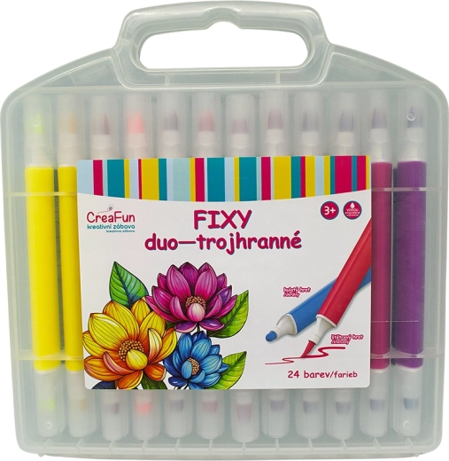 CreaFun markere Duo triunghiulare, 24 culori