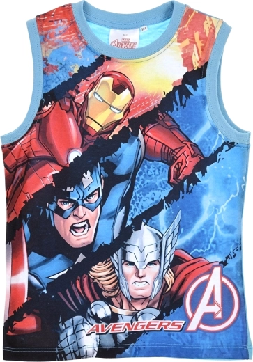 Maiou pentru copii Avengers cu motiv Iron Man, Captain America și Thor, turcoaz