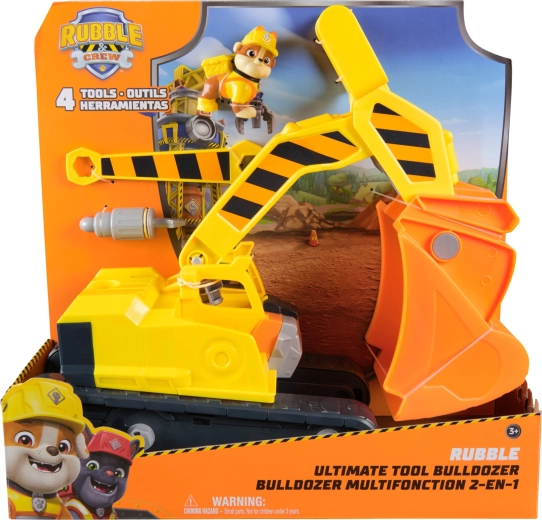 Patrula Cățelușilor Rubble și echipa lui – buldozer cu unelte și figurină
