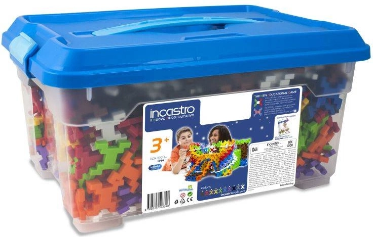 Set de construcție INCASTRO Box 1000 piese în cutie solidă 4+