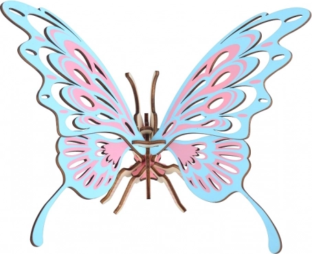 Woodcraft puzzle 3D din lemn fluture colorat