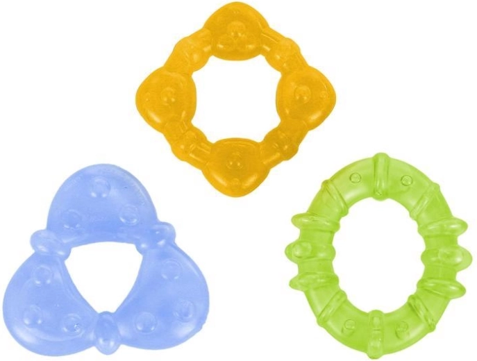 Bright Starts inele de dentiție umplute cu apă – set 3 forme, de la 3 luni