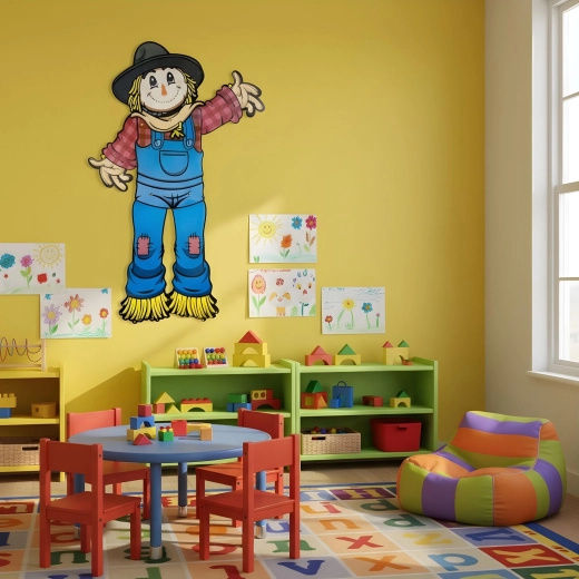 Decorațiune de toamnă din hârtie, sperietoare cu membre mobile, 91,4 cm
