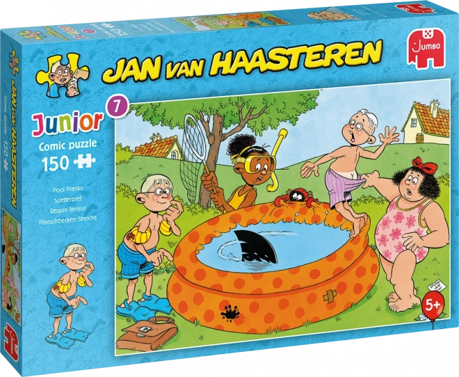 Puzzle JUMBO Jan van Haasteren Junior: Poznegrituri la piscină 150 piese