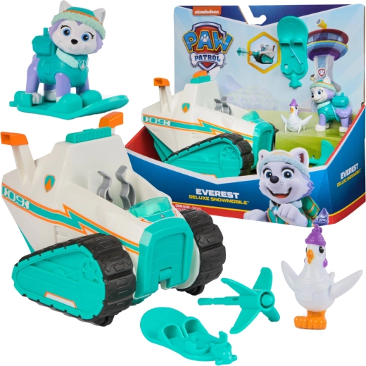 PAW Patrol snowmobil Everest Deluxe cu lansator și puiul Chickaletta