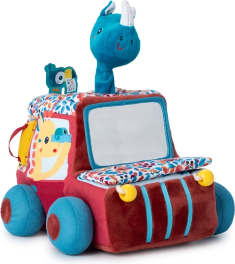 Mașinuță textilă Lilliputiens cu activități și oglindă