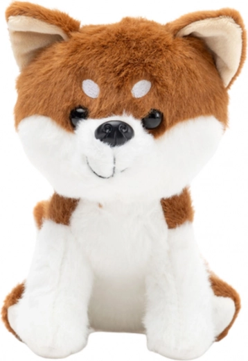 Câine de pluș Shiba Inu maro-alb 20 cm