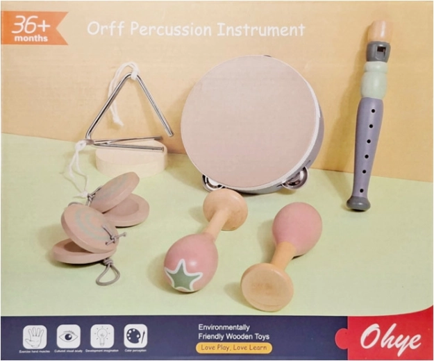Instrumente muzicale din lemn – set pentru copii