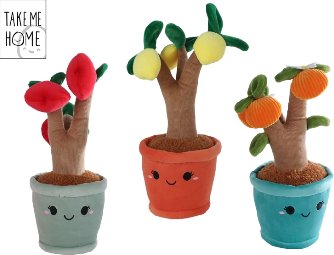 Pom pom de fructe din pluș TAKE ME HOME pentru bebeluși (portocal, măr, lămâi) 27 cm