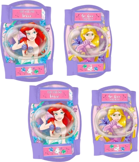 Set pentru copii de protecții pentru genunchi și coate Disney Prințese (Ariel și Rapunzel) – 4 buc