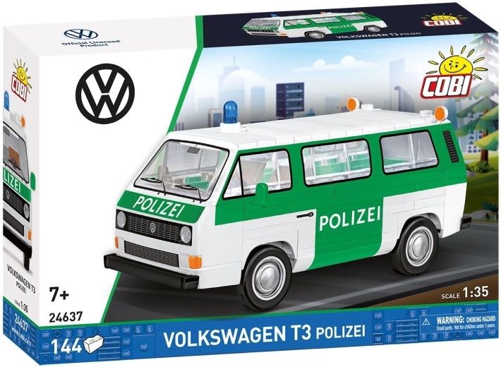 Cobi Volkswagen T3 poliție 1:35 (144 piese) - 1 bucată