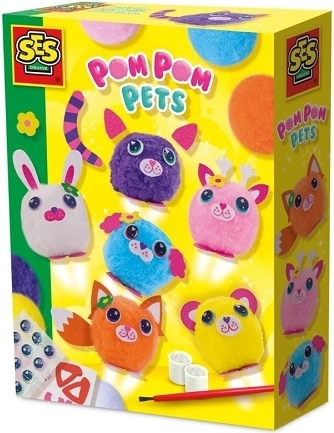 SES Creative animăluțe din pompoane – set creativ