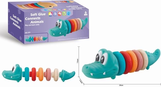 Cuburi de conectare moi – crocodil 23 cm