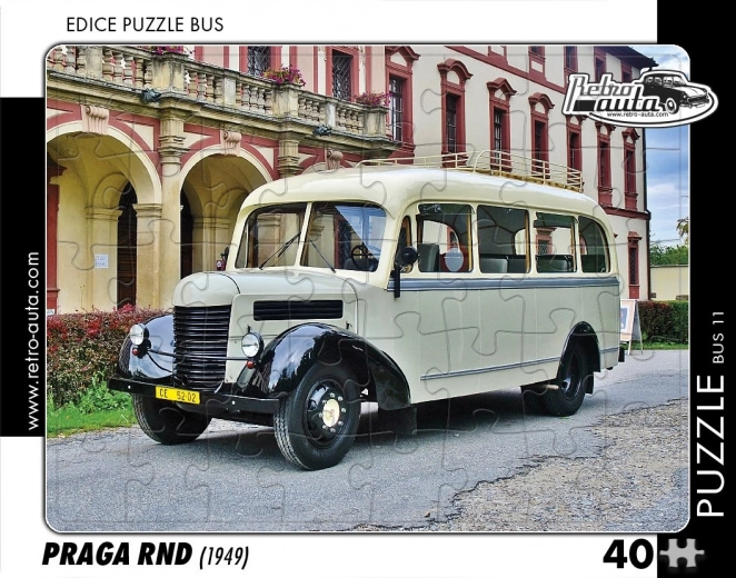 Retroauta Puzzle Autobus Praga RND 1949 - 40 de piese