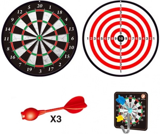 Țintă magnetică dublă, 15 cm, cu 3 săgeți