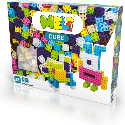 Set de construcție Meli Cube Pink 200 piese