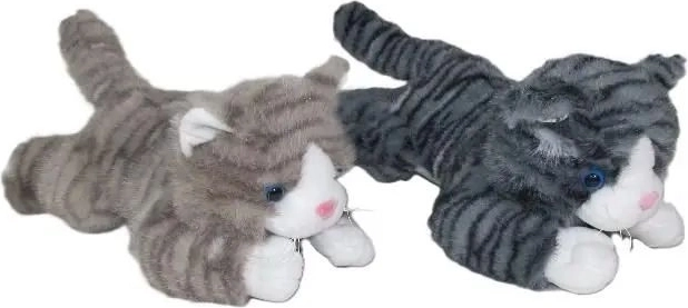 Pisicuță de pluș culcată, cu sunet, 30 cm - 1 bucată