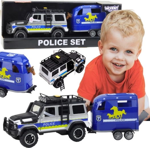 Mașină de teren de poliție WOOPIE cu remorcă pentru cai