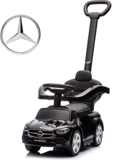 Milly mally vehicul de împins cu mâner de ghidare Mercedes‑Benz C‑Class deluxe negru