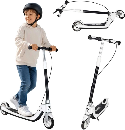 Trike Fix trotinetă pliabilă pentru copii cu roți LED, neagră