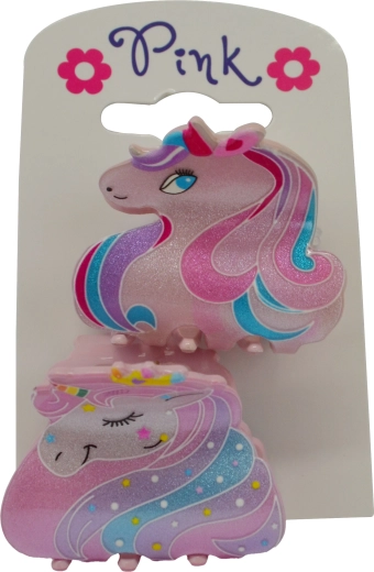 Set de două cleme de păr cu motiv de unicorn