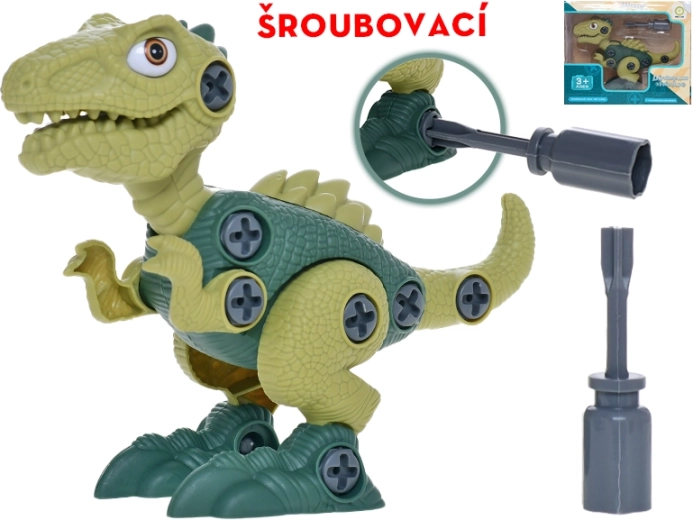 Dinozaur cu șuruburi 21 cm – set interactiv de construcție pentru copii