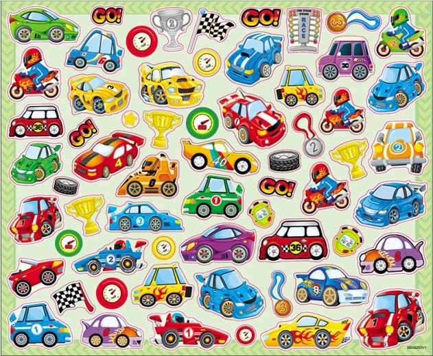 Cărți de colorat mari cu autocolante – mijloace de transport