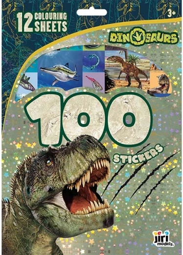 Autocolante și planșe de colorat dinozauri – 100 buc.