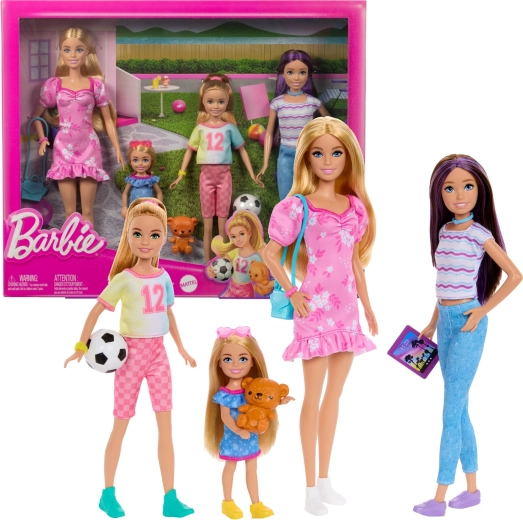 Surorile Barbie – set de 4 păpuși cu accesorii