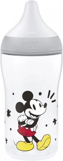 Biberon NUK Perfect Match cu control al temperaturii Disney Mickey 260 ml, gri
