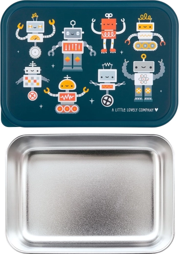 A Little Lovely Company cutie de prânz din inox cu capac, roboți