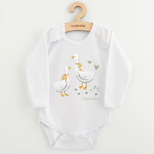 Body pentru bebeluși cu mânecă lungă New Baby Gâștele, mărimea 62 (3–6 luni)