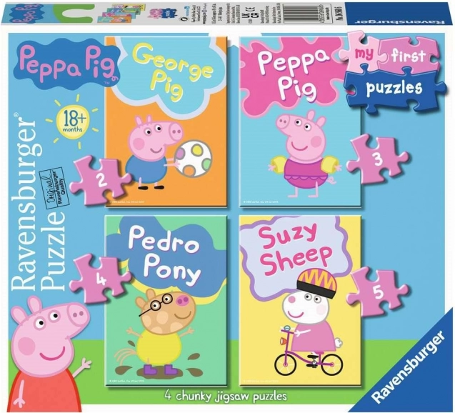 Primele mele puzzle-uri Peppa Pig 4-în-1 (2–5 piese) RAVENSBURGER
