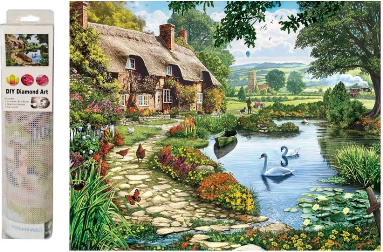 Mozaic cu diamante – căsuță la țară