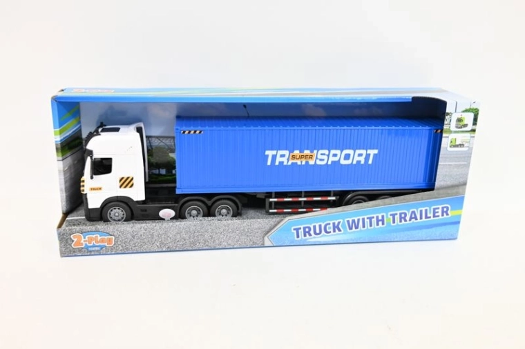 Camion cu remorcă și container 38 cm, cu lumini și sunete