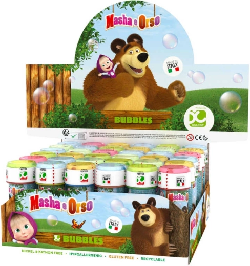Baloane de săpun Mașa și Ursul 60 ml cu mini joc în capac - 1 bucată