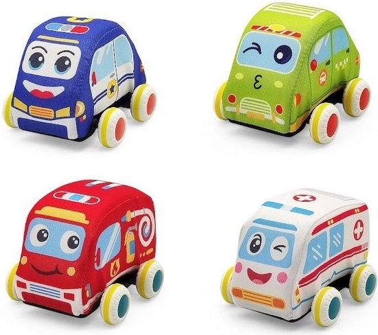 SmilyPlay mașinuță moale din pluș – serviciu de urgență (ambulanță) - 1 bucată