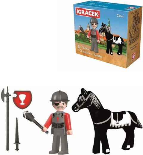 Igráček Jan Žižka din Trocnov și Kalich – set cu cal și accesorii