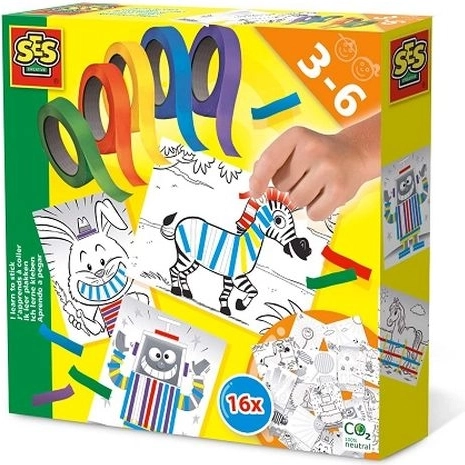 SES Învăț să lipesc cu bandă – set cu 16 imagini