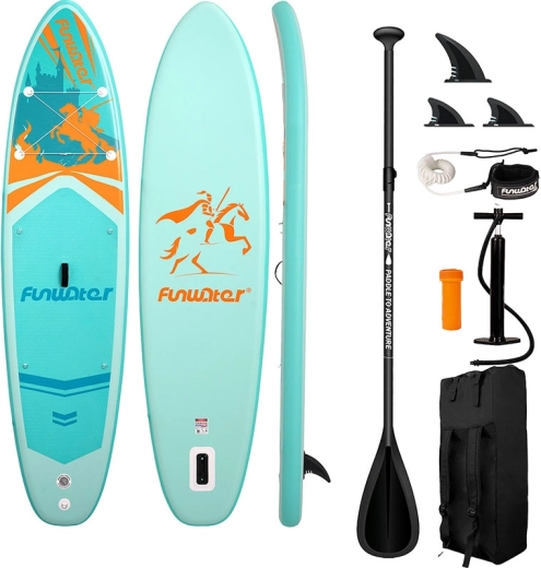 Paddleboard gonflabil Funwater 350 × 86 × 15 cm – set SUP all‑round (turcoaz)