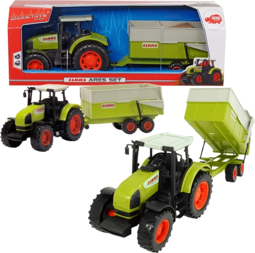 Tractor Dickie Claas Ares cu remorcă basculantă, 55 cm