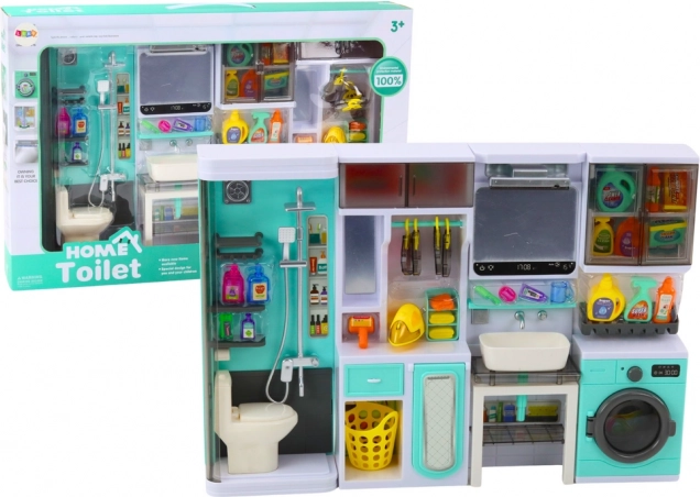 Set de baie pentru copii 4‑în‑1 – duș, toaletă, mașină de spălat și accesorii