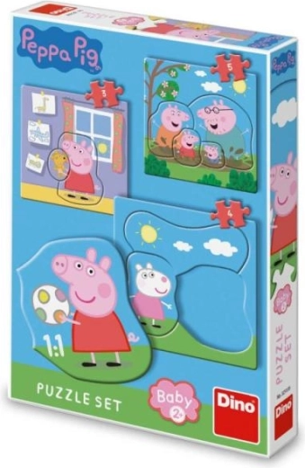 Set de puzzle Peppa Pig: Familie 3–5 piese pentru copii mici