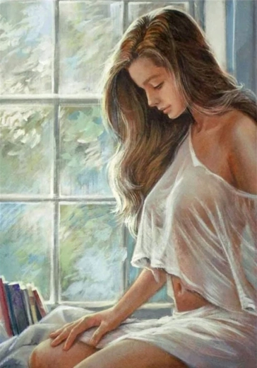 Norimpex pictură cu diamante Pozând la fereastră 30 × 40 cm
