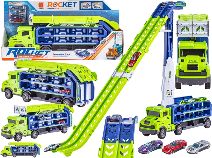 Transportor cu rampă de lansare – camion și 3 mașinuțe