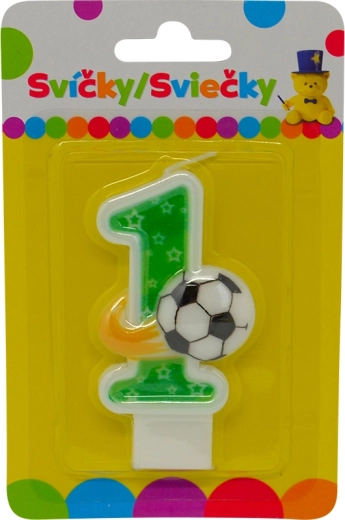 Lumânare aniversară numărul 1 cu minge